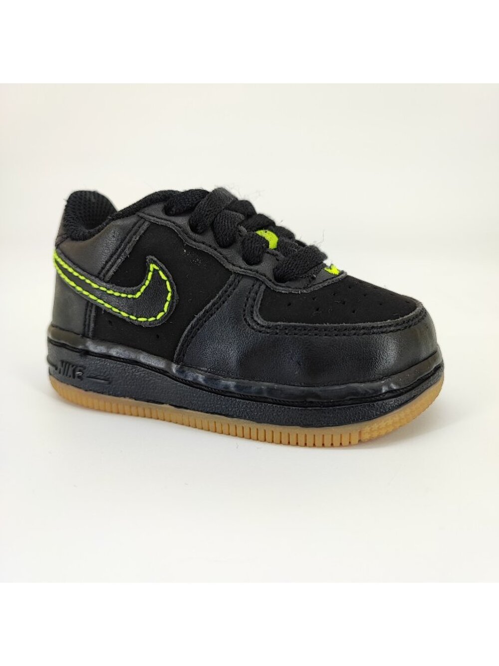 Nike Air Force 1 Low TD Toddler Size 4C Black Leather Shoes 314194-007